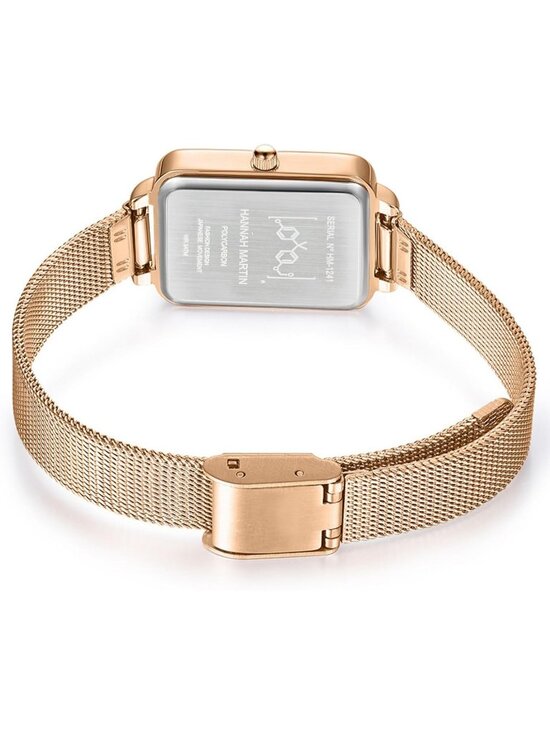 Women\'s Rose Gold Analog Quartz Stainless Steel Vintage Rectangular Luxury Watch main image 4